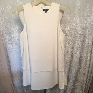 Theory Sleeveless Layered Cream Tank Top Size P